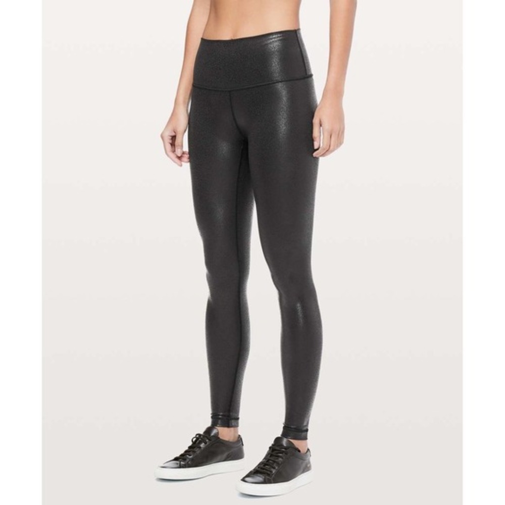 Lululemon Wunder Under High-Rise Tights Foil Black Leggings Size 2